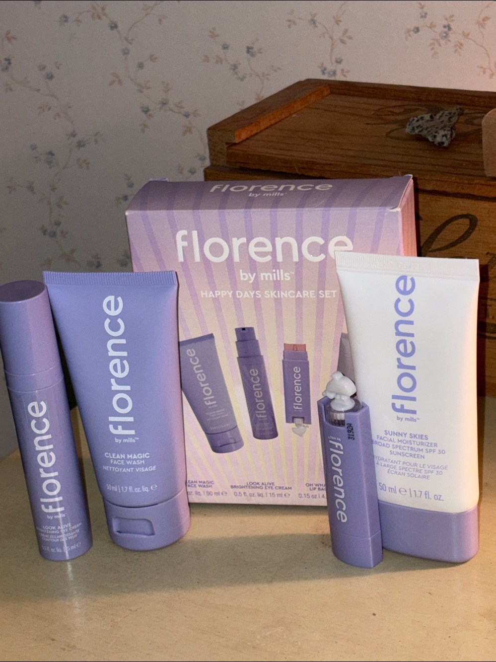Florence by Mills Happy Days Skincare Set 4 Pieces Travel Size NEW in Box